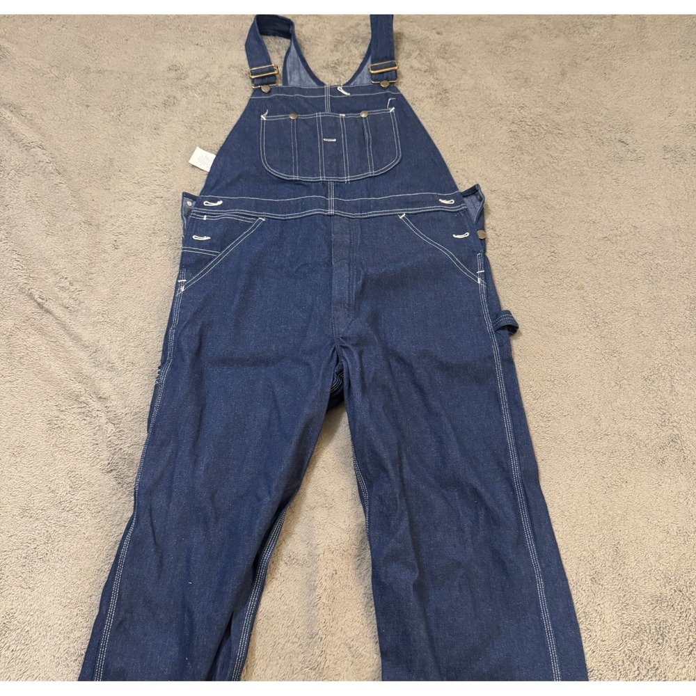 Sears Roebucks Overalls Mens 36x30 Dark Wash Denim USA Vintage Workwear